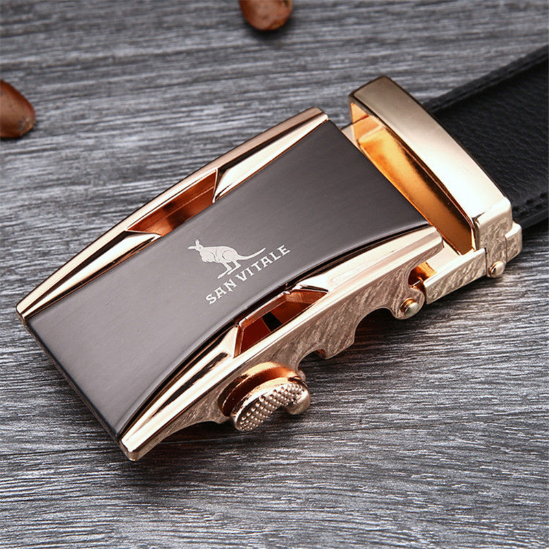 Quality Cowskin Genuine Luxury Leather Men's Belts (Metal Automatic Buckle)