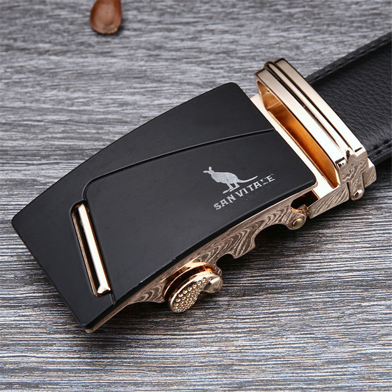 Quality Cowskin Genuine Luxury Leather Men's Belts (Metal Automatic Buckle)