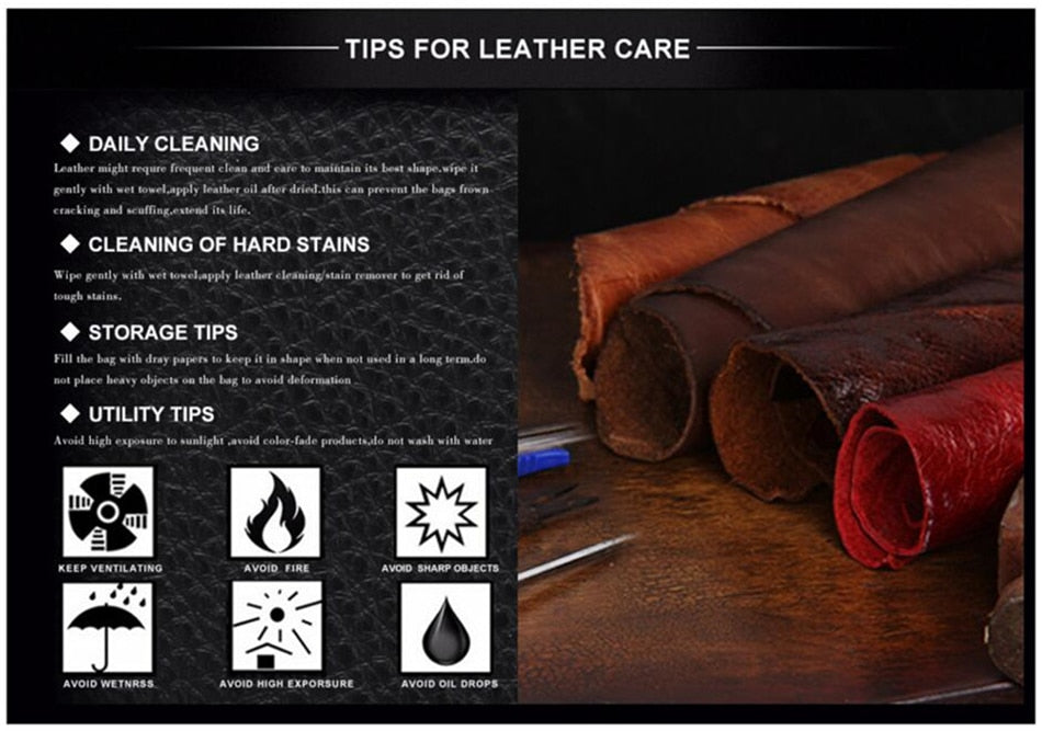 Men's Briefcase For 14" Laptop Business 2Pcs Set Handbags High Quality Leather Office Shoulder Tote