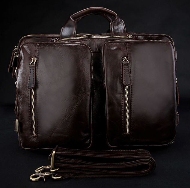 High Class 100% Real Genuine Leather Backpack Travel backpack School weekend Overnight Bag