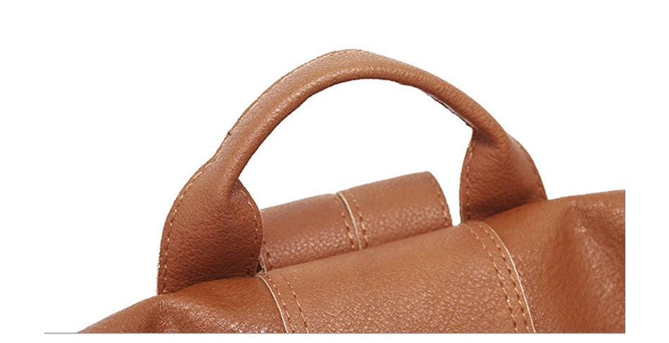 Retro Anti-theft Women Basic Backpack Female Large Capacity Travel Pu Leather Bag Durable Book Hold For School Students Handbags