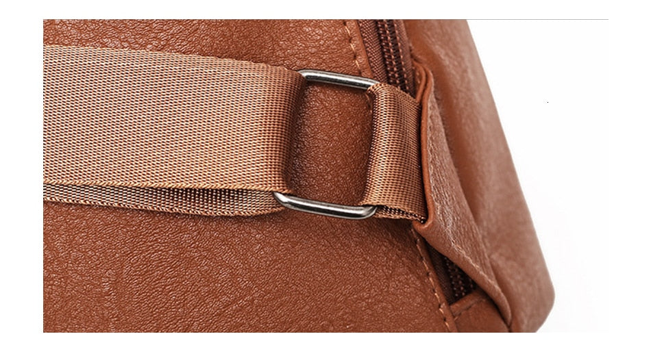 Retro Anti-theft Women Basic Backpack Female Large Capacity Travel Pu Leather Bag Durable Book Hold For School Students Handbags