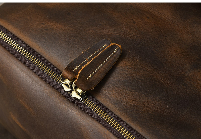 Retro Genuine Leather Men's Backpack Large Capacity Laptop Bag School Backpack Male Shoulder Bags Brown Leather Travel Backpacks