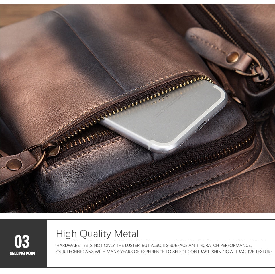 Men Real Leather Antique Large Capacity Travel Briefcase Business 15.6" Laptop Case Attache Messenger Bag Portfolio