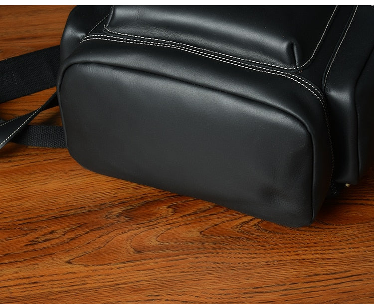 Retro Genuine Leather Men's Backpack Large Capacity Laptop Bag School Backpack Male Shoulder Bags Brown Leather Travel Backpacks