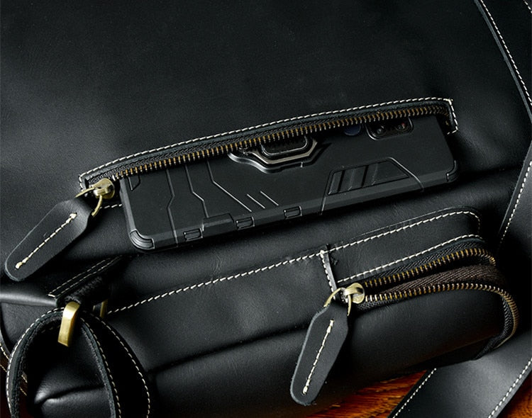 Retro Genuine Leather Men's Backpack Large Capacity Laptop Bag School Backpack Male Shoulder Bags Brown Leather Travel Backpacks