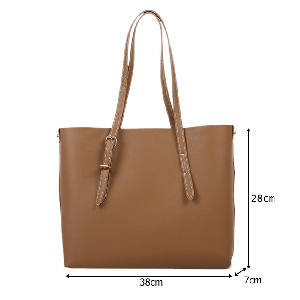 2pcs/Set PU Leather Handbag Women Large Capacity Casual Shoulder Clutch Bag Female Shoulder Bag Ladies' Crossbody Travel