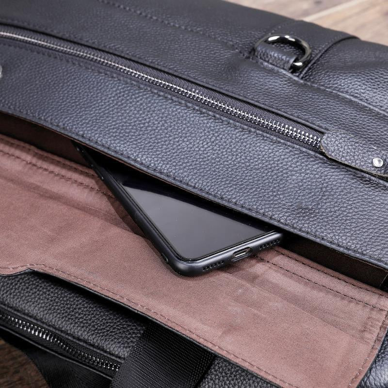 Large Men's Genuine Leather Handbag for Men Business Travel Messenger Bag 14 Inch Laptop Shoulder Bag Male Briefcase