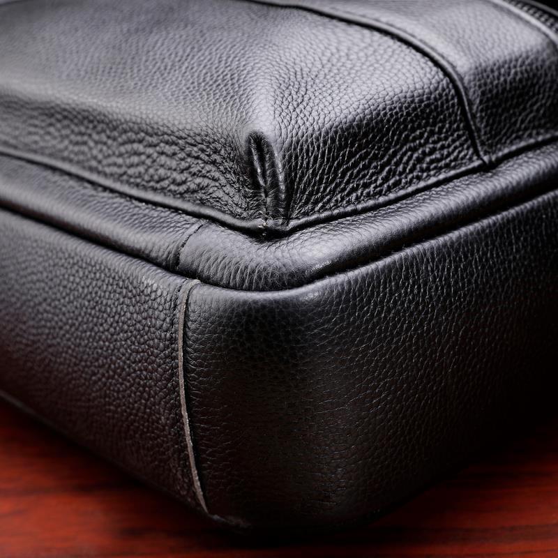 Large Men's Genuine Leather Handbag for Men Business Travel Messenger Bag 14 Inch Laptop Shoulder Bag Male Briefcase