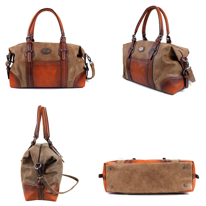 Retro Large Capacity Shoulder Bags for Women Soft Leather Travel Shopping Bag Famous Brand Handbag Hot Sell Crossbody Bag Ladies