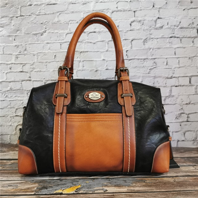 Retro Large Capacity Shoulder Bags for Women Soft Leather Travel Shopping Bag Famous Brand Handbag Hot Sell Crossbody Bag Ladies