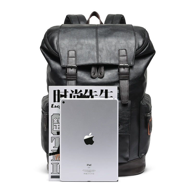 Men's Large Leather Antitheft Travel Backpack Laptop Bags Men Black Bagpack Boy Big Capacity School Male Business Shoulder Bag
