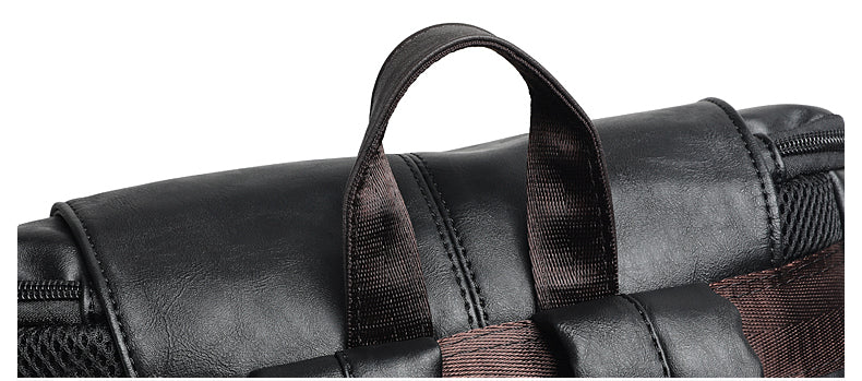 Men's Large Leather Antitheft Travel Backpack Laptop Bags Men Black Bagpack Boy Big Capacity School Male Business Shoulder Bag