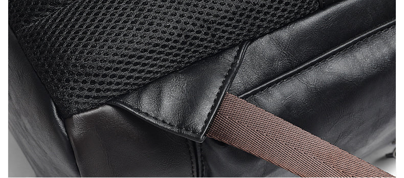 Men's Large Leather Antitheft Travel Backpack Laptop Bags Men Black Bagpack Boy Big Capacity School Male Business Shoulder Bag