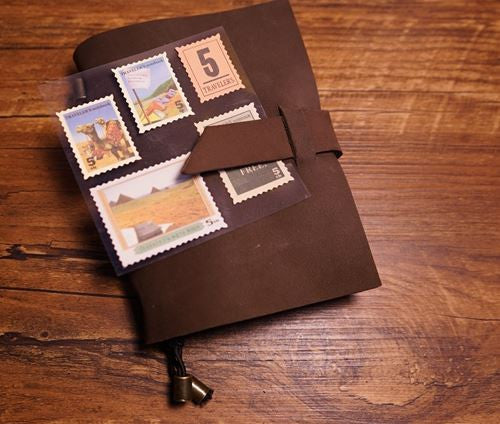 Handmade genuine leather travel case journal vintage notebooks