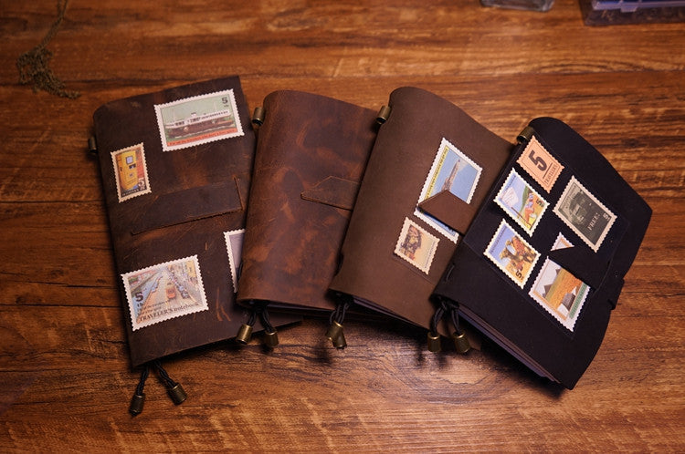 Handmade genuine leather travel case journal vintage notebooks