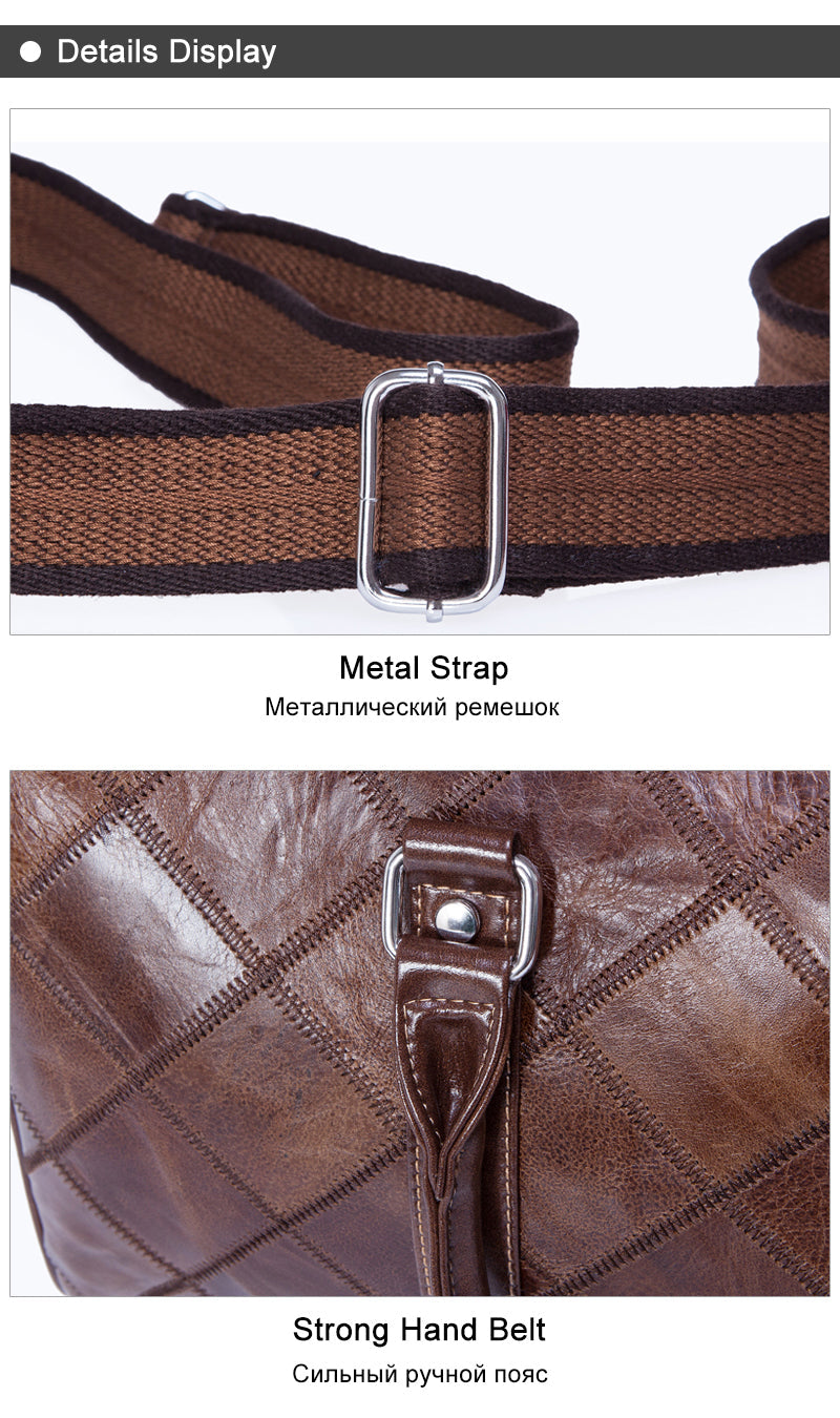 Travel Bag for Luggage Genuine Leather Duffle Suitcase Carry on Big Weekend