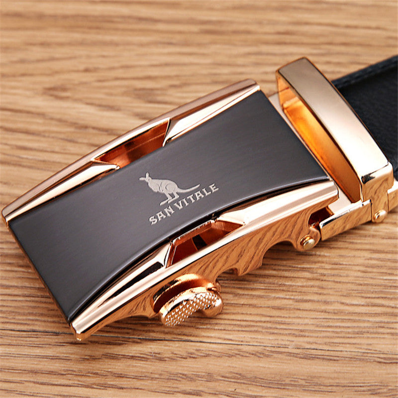 Quality Cowskin Genuine Luxury Leather Men's Belts (Metal Automatic Buckle)